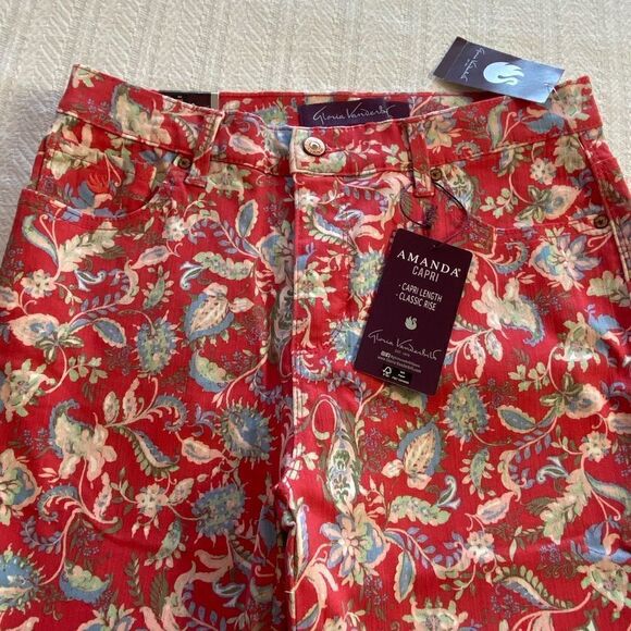 GLORIA VANDERBILT Amanda Capri - Calm Coral Milonga Paisley - Picture 3 of 10